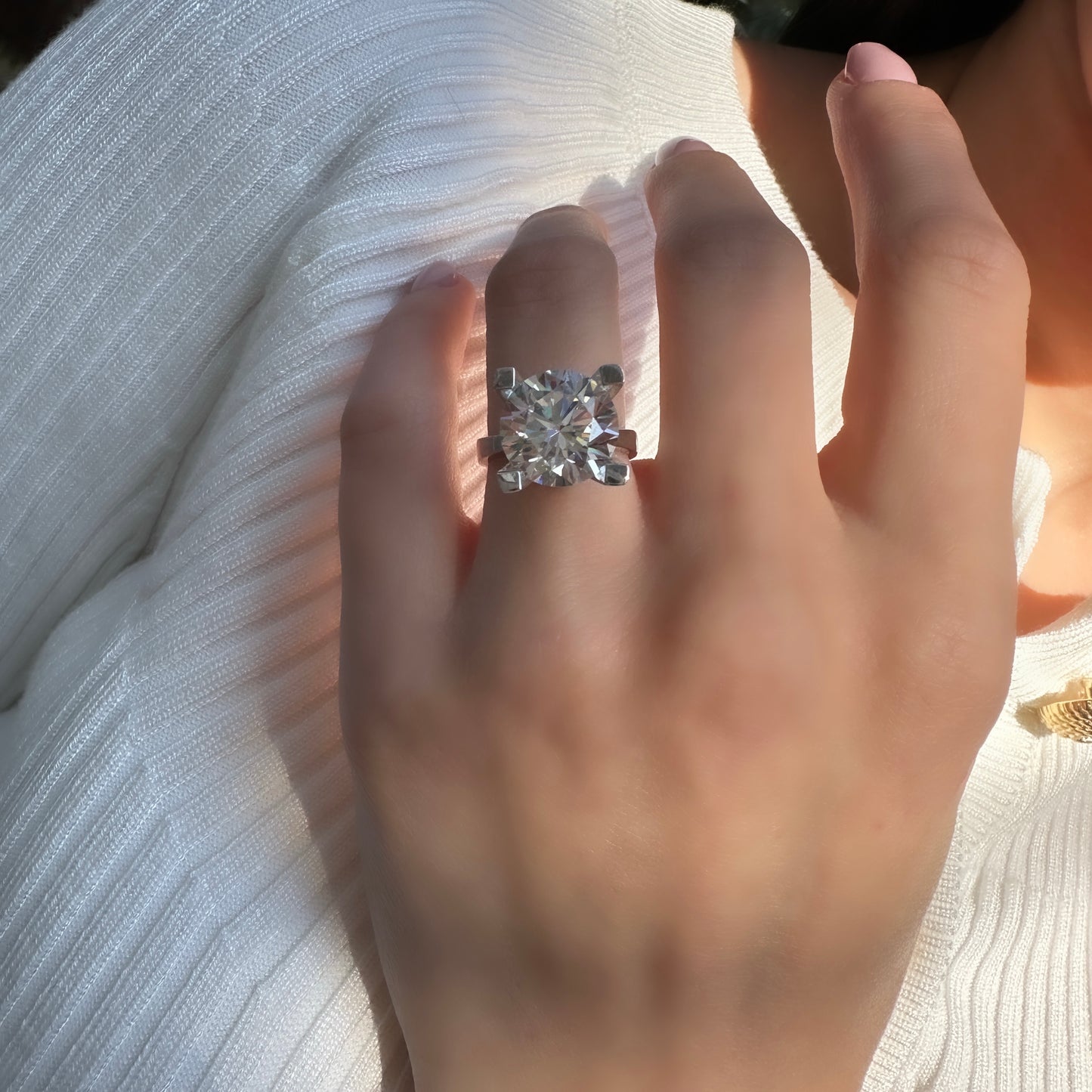 Six Carat G-Color Solitaire Ring