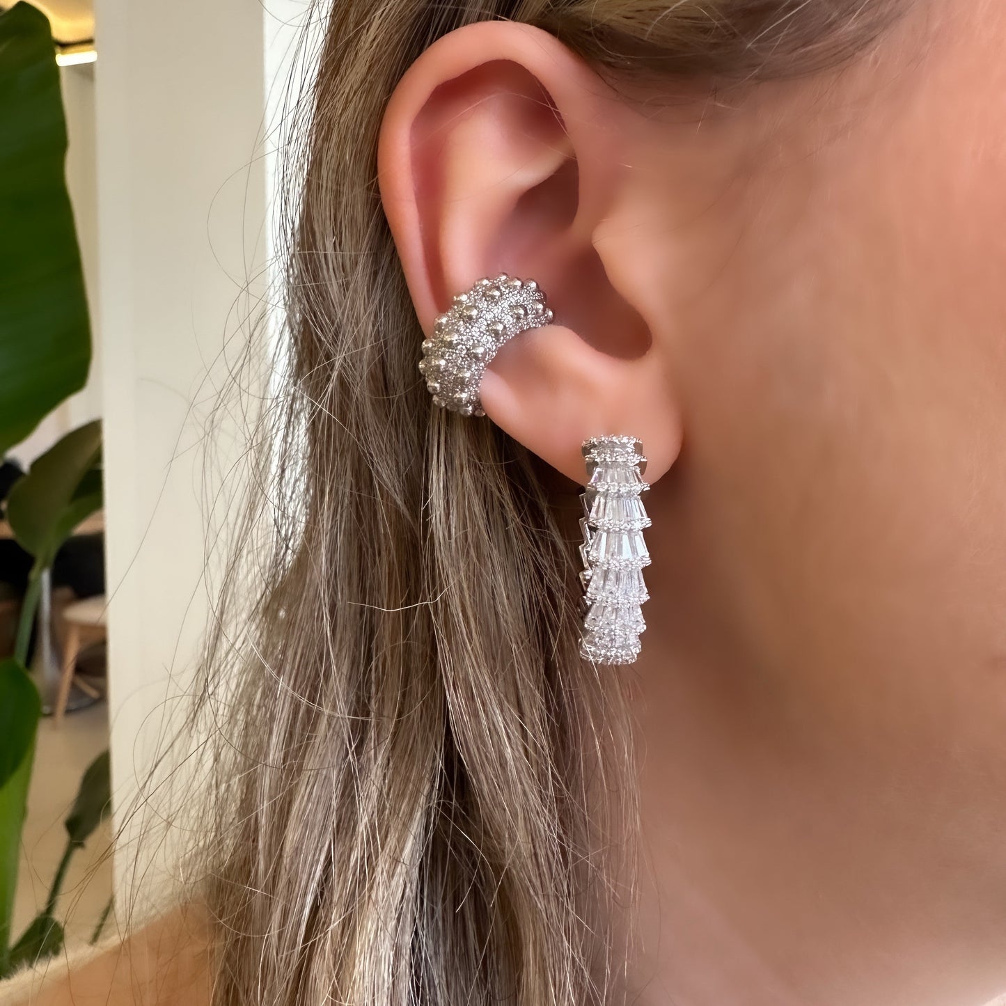 Baguette Hoop Earring