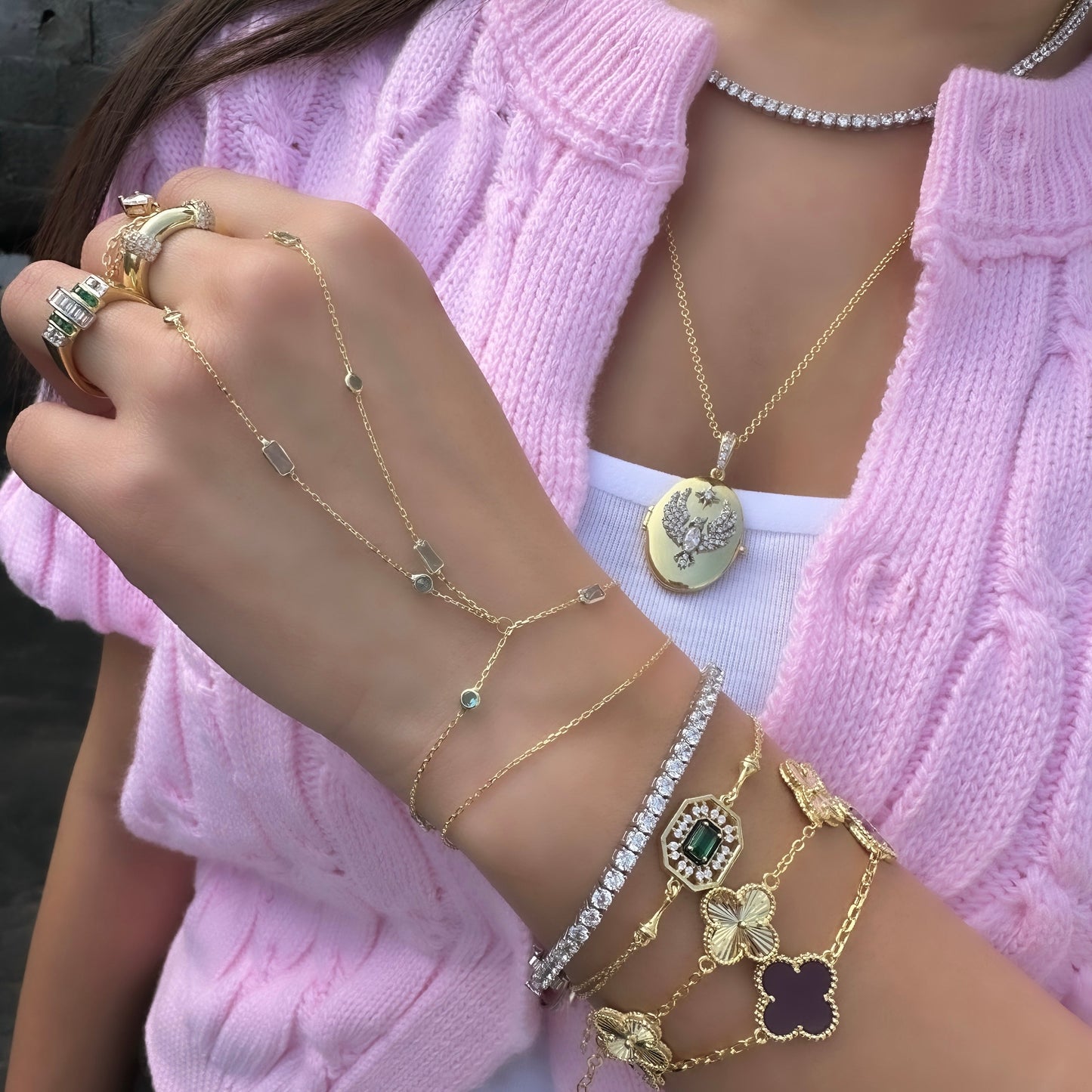Mint Stone Hand Chain