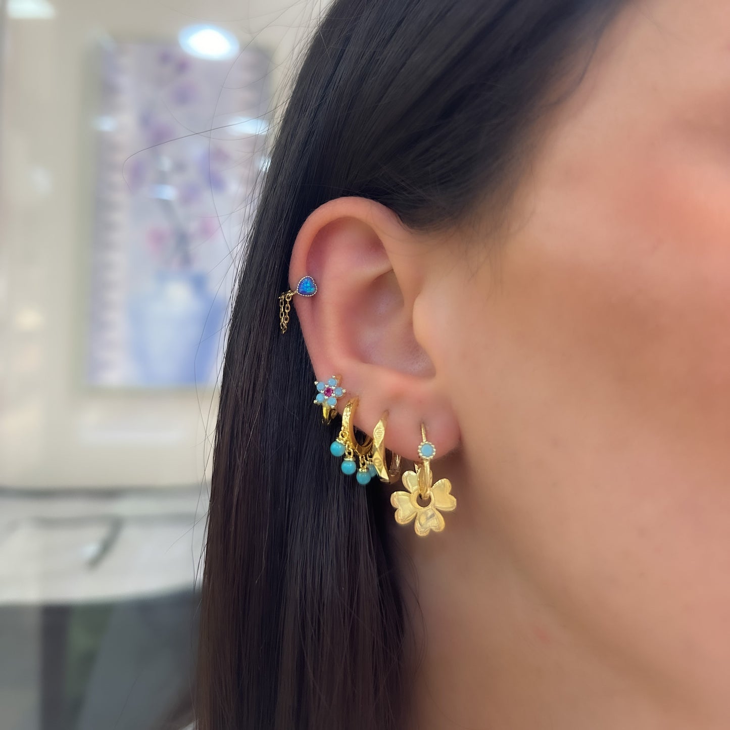 Blue Stone Immigrant Earring