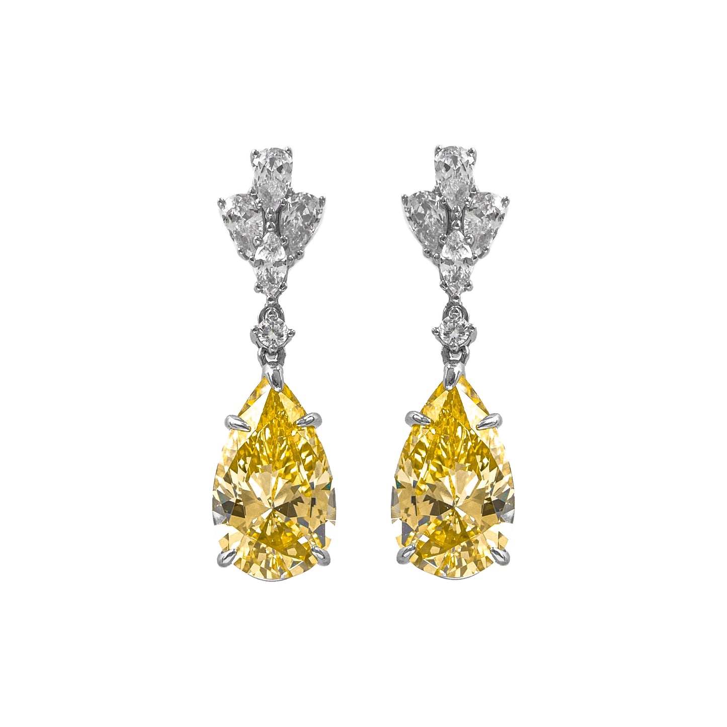 Yellow Pear Cut Earring