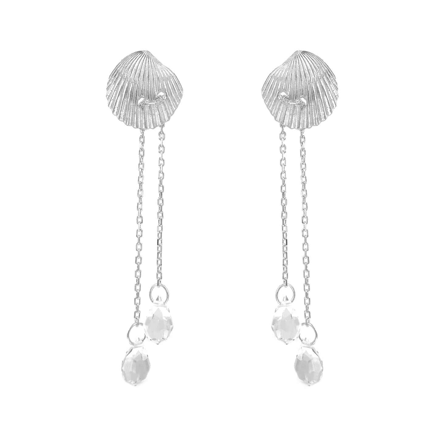 Sea Shell Dangle Stone Earrings