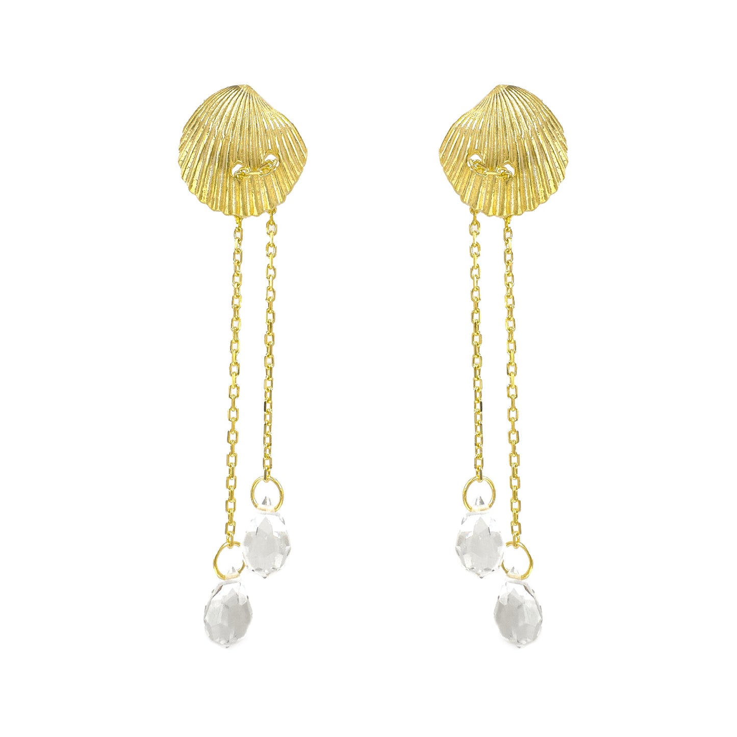 Sea Shell Dangle Stone Earrings