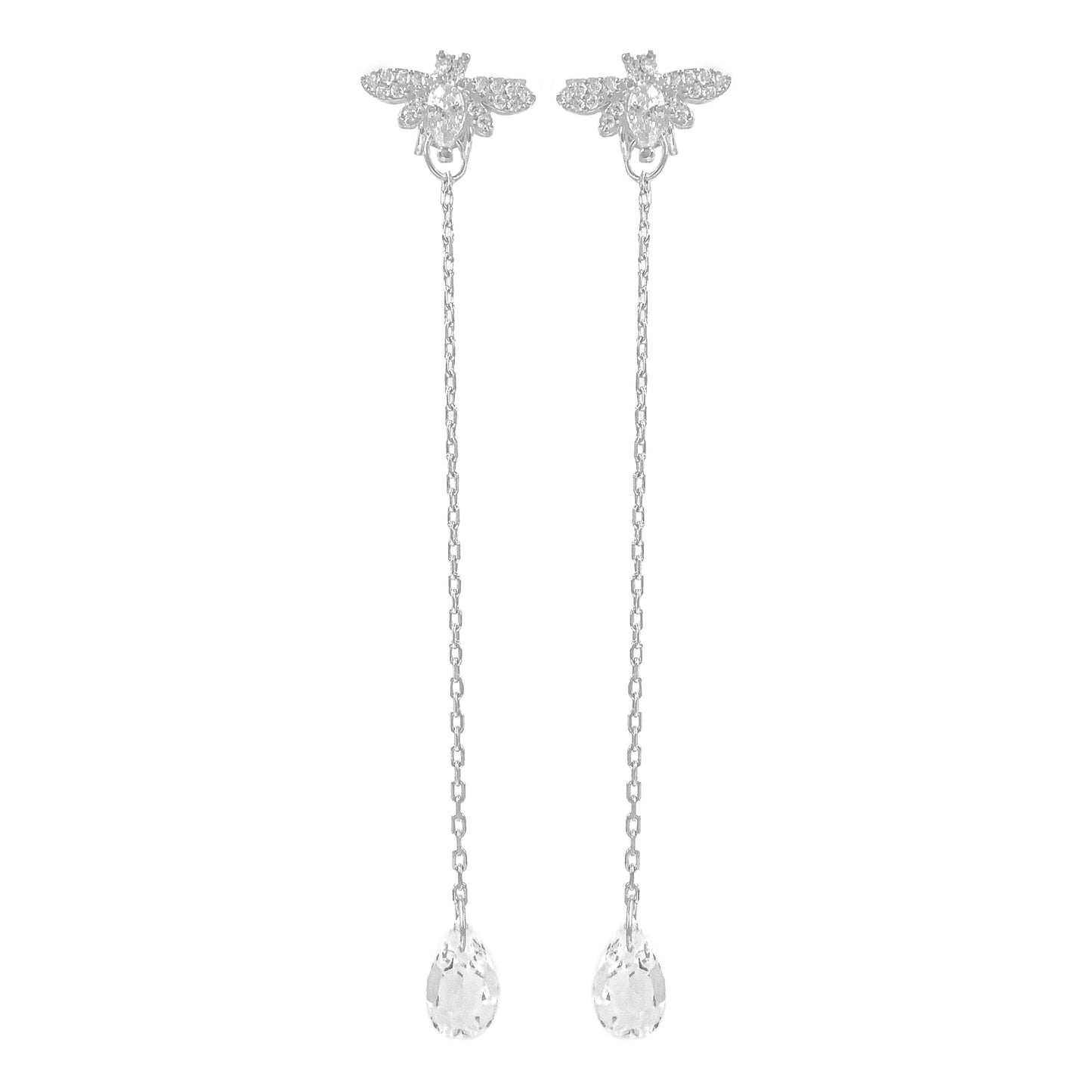 Bee Design Dangle Stone Earrings