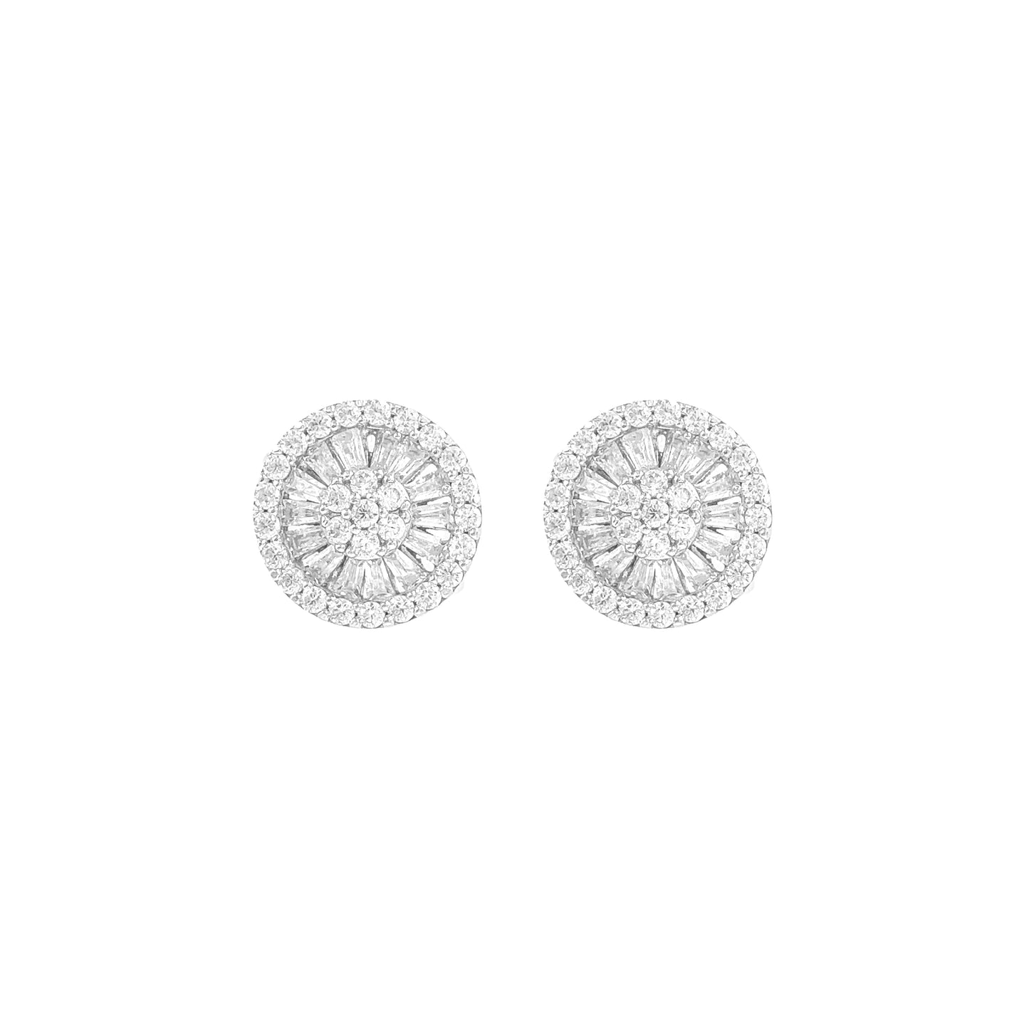 Baguette Round Earrings