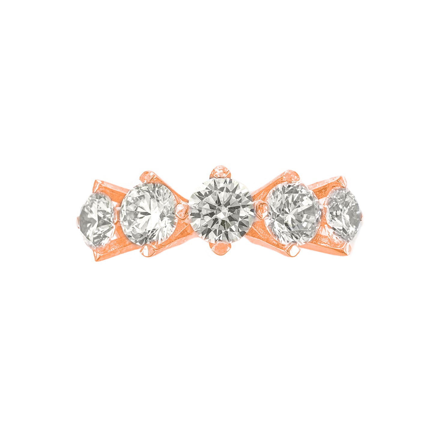 Three Carat G-Color Five Stone Ring