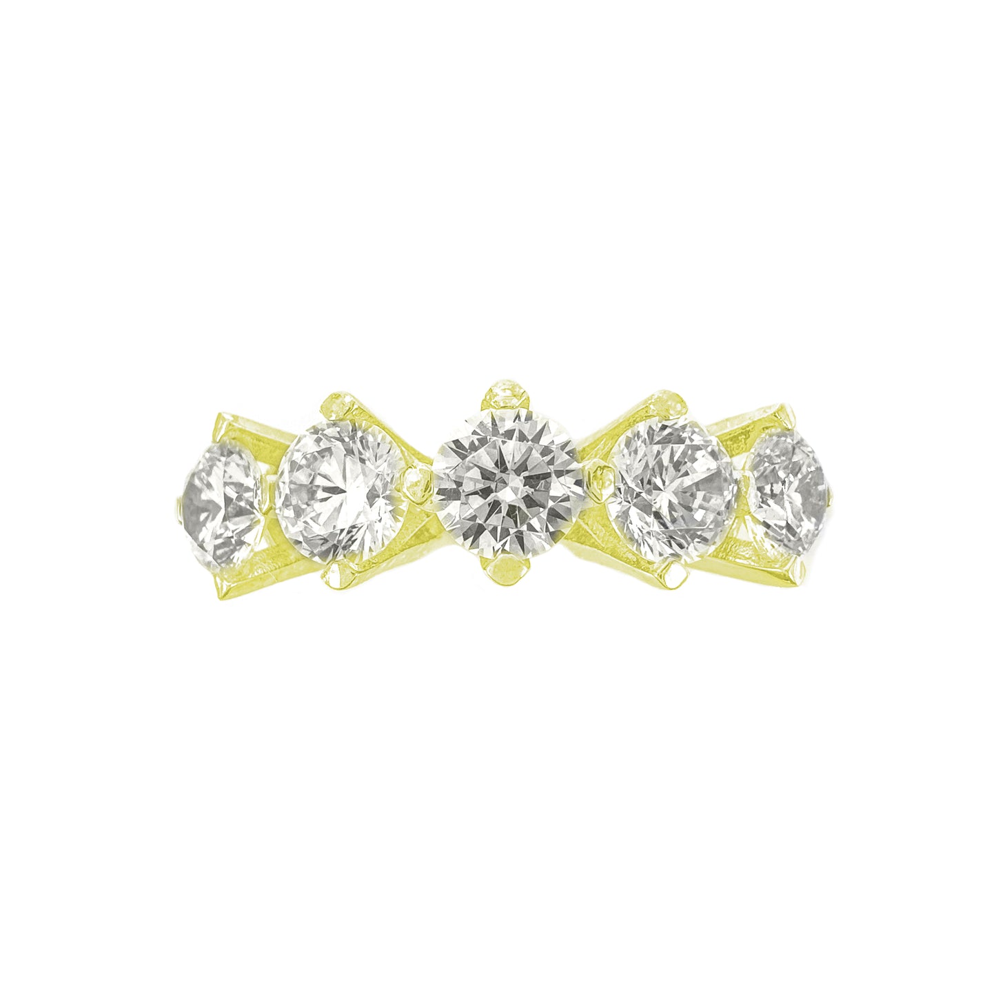 Three Carat G-Color Five Stone Ring