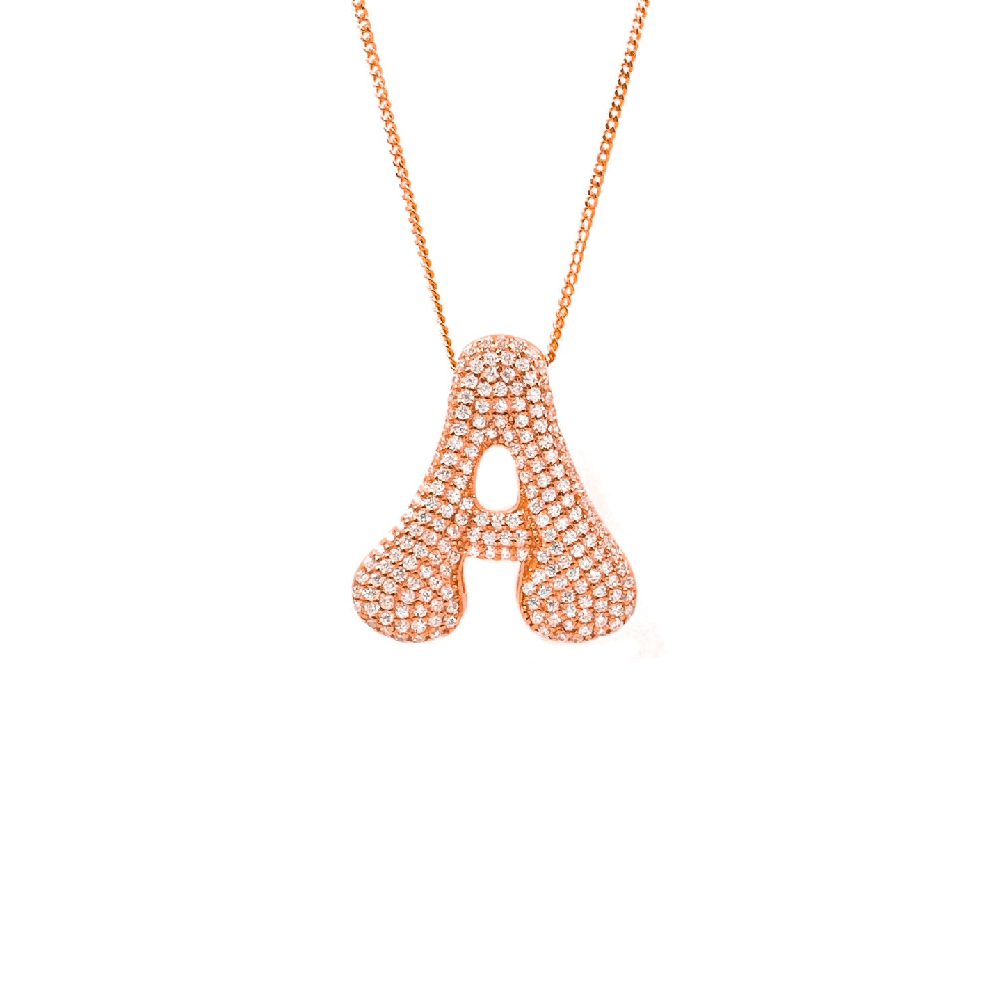 Stone Domed Letter Necklace