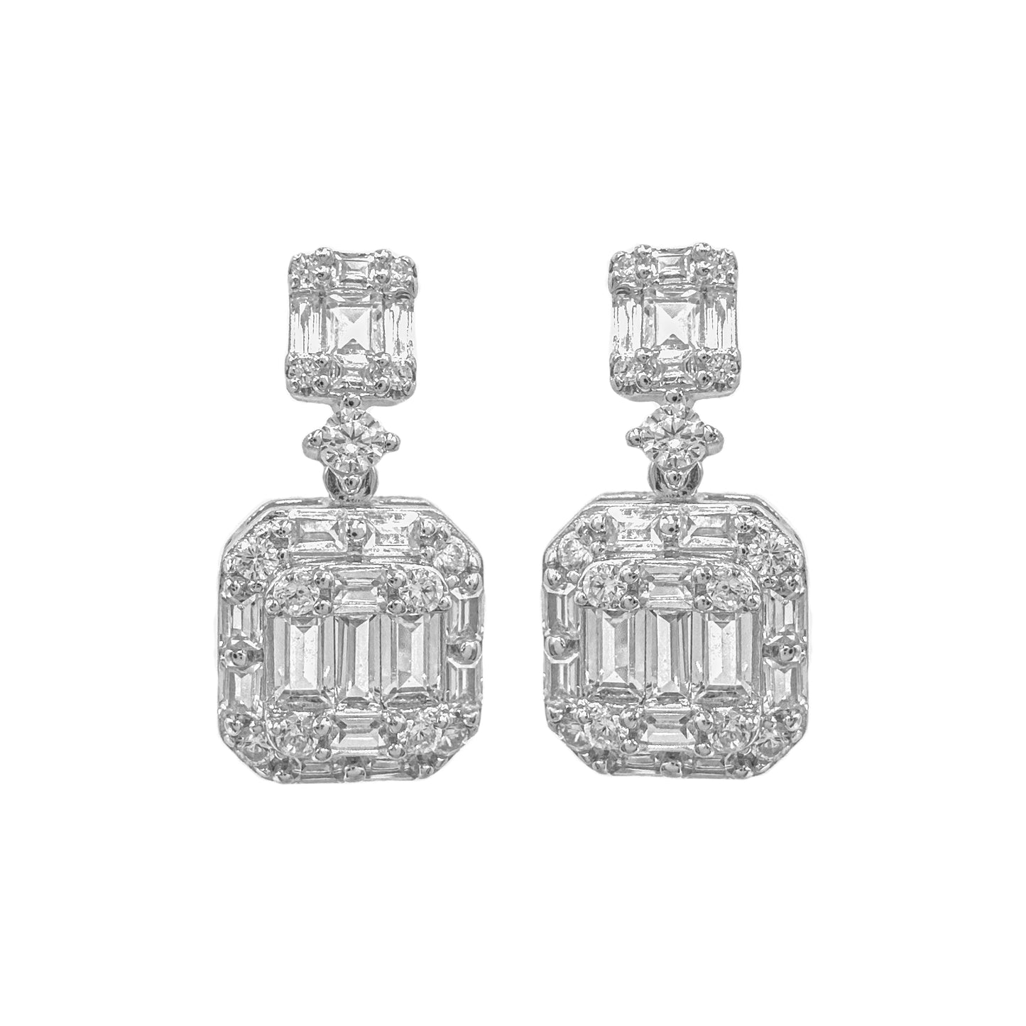 Baguette Stone Dangle Earrings