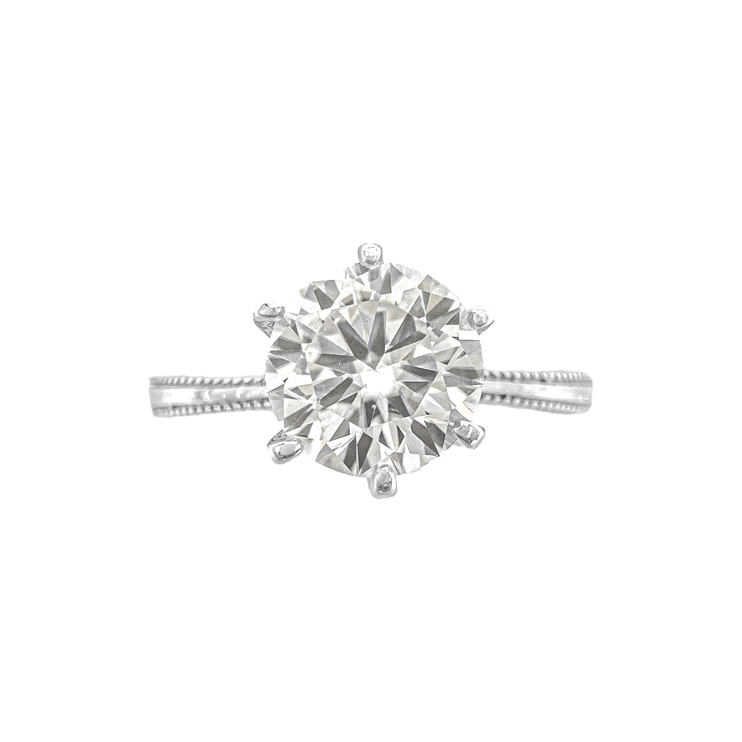 Side Design Moissanite Stone Solitaire Ring