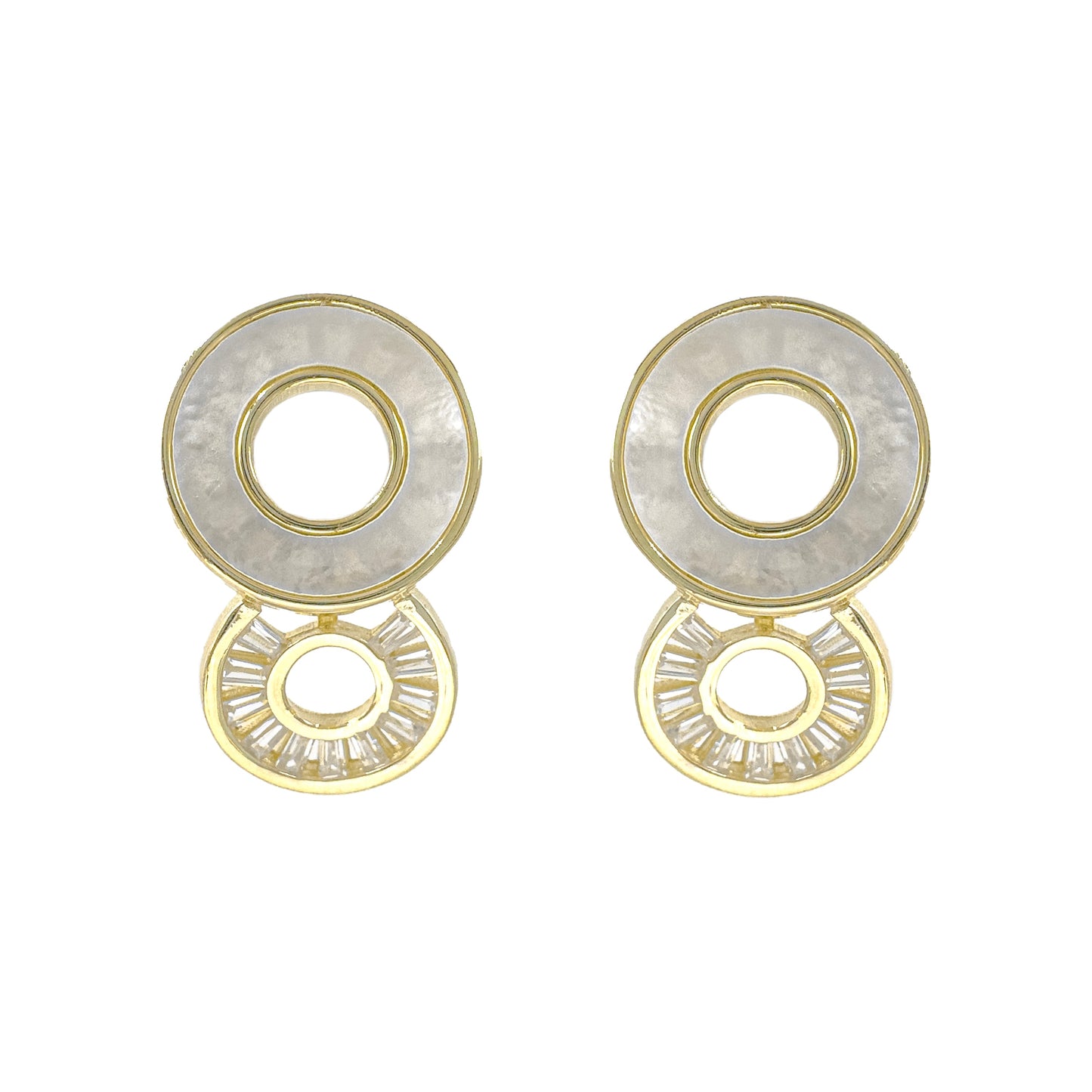 Mother of Pearl Baguette Stone Earring