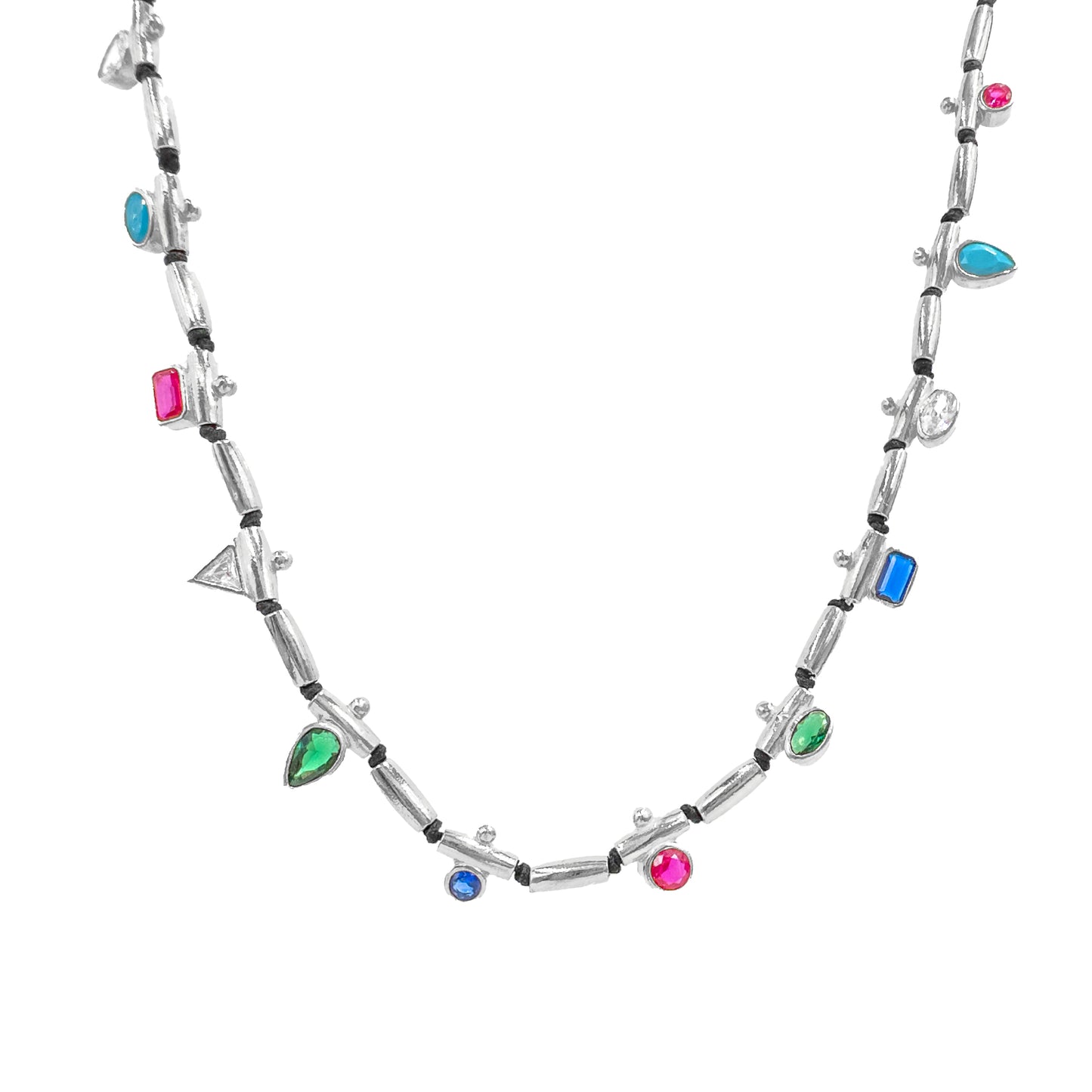 Colorful Stone Shaped Design Necklace
