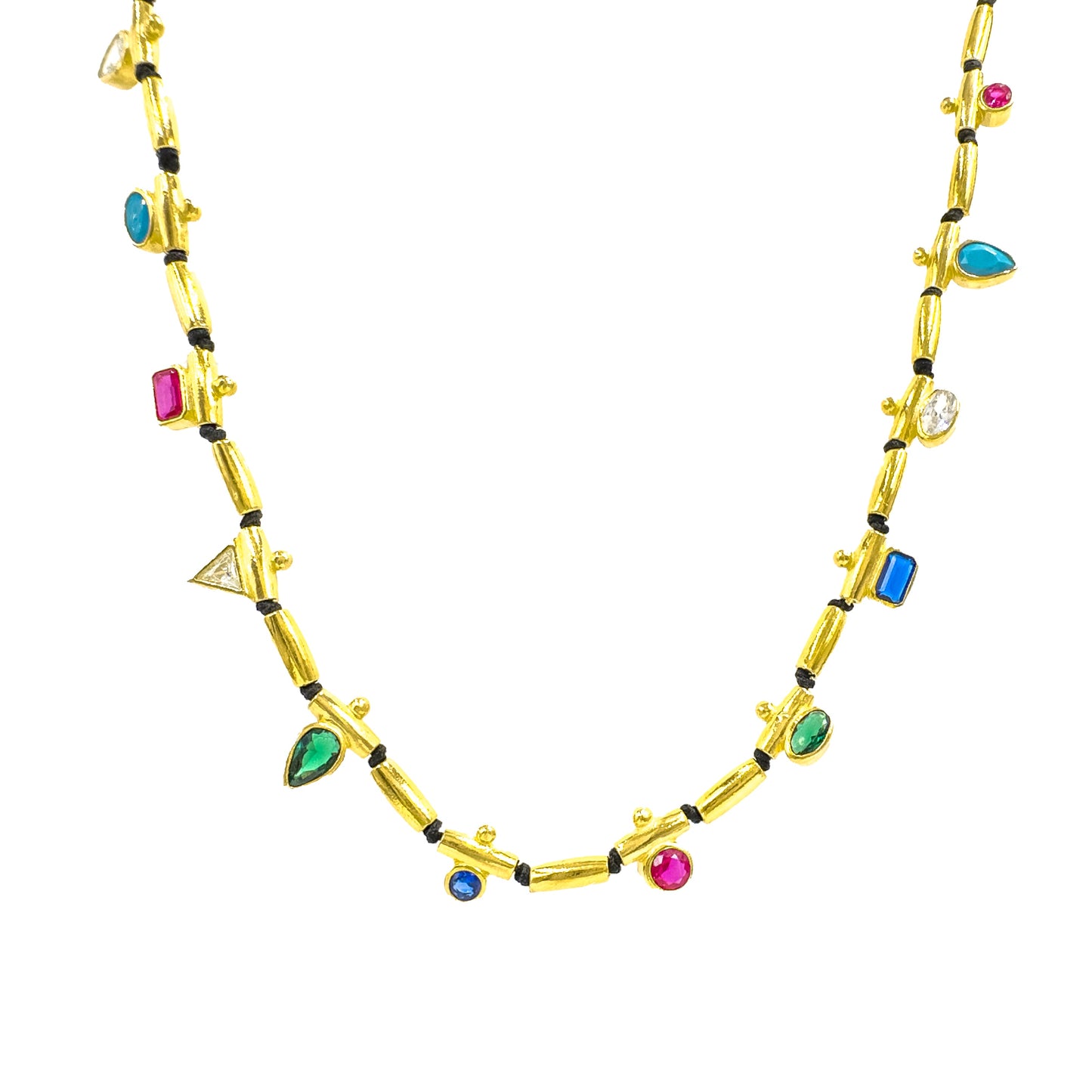Colorful Stone Shaped Design Necklace