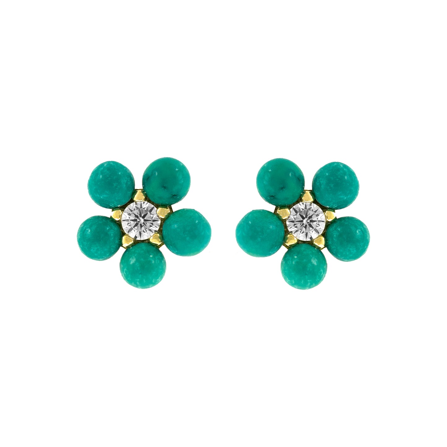 Turquoise Stone Daisy Earrings