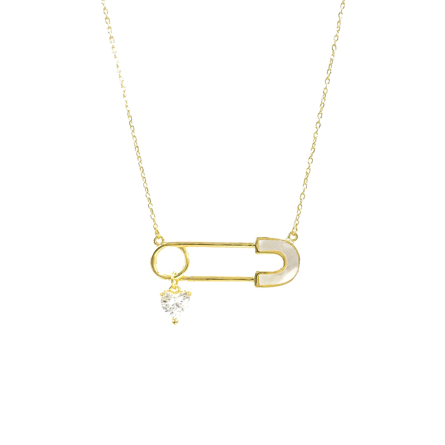 Paperclip Mother of Pearl Necklace