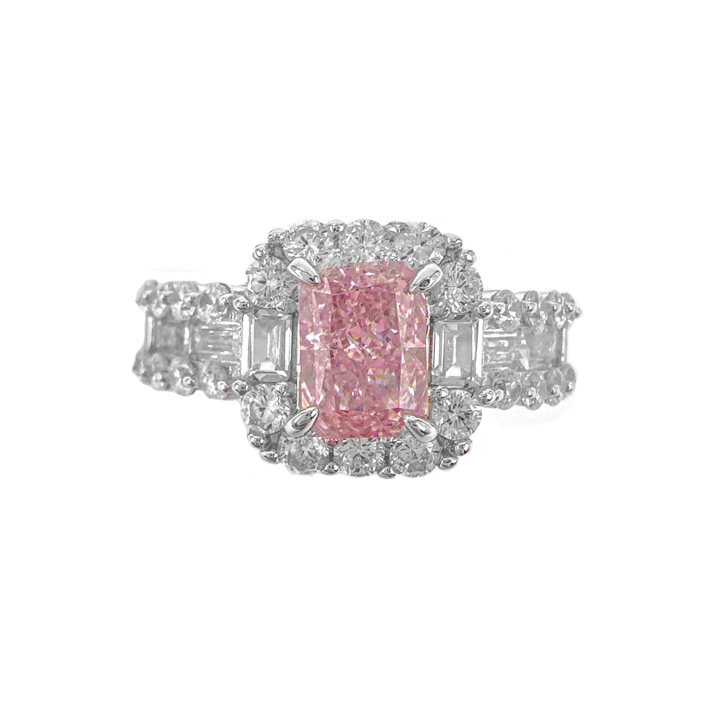 Colored Ice Cut Baguette Ring