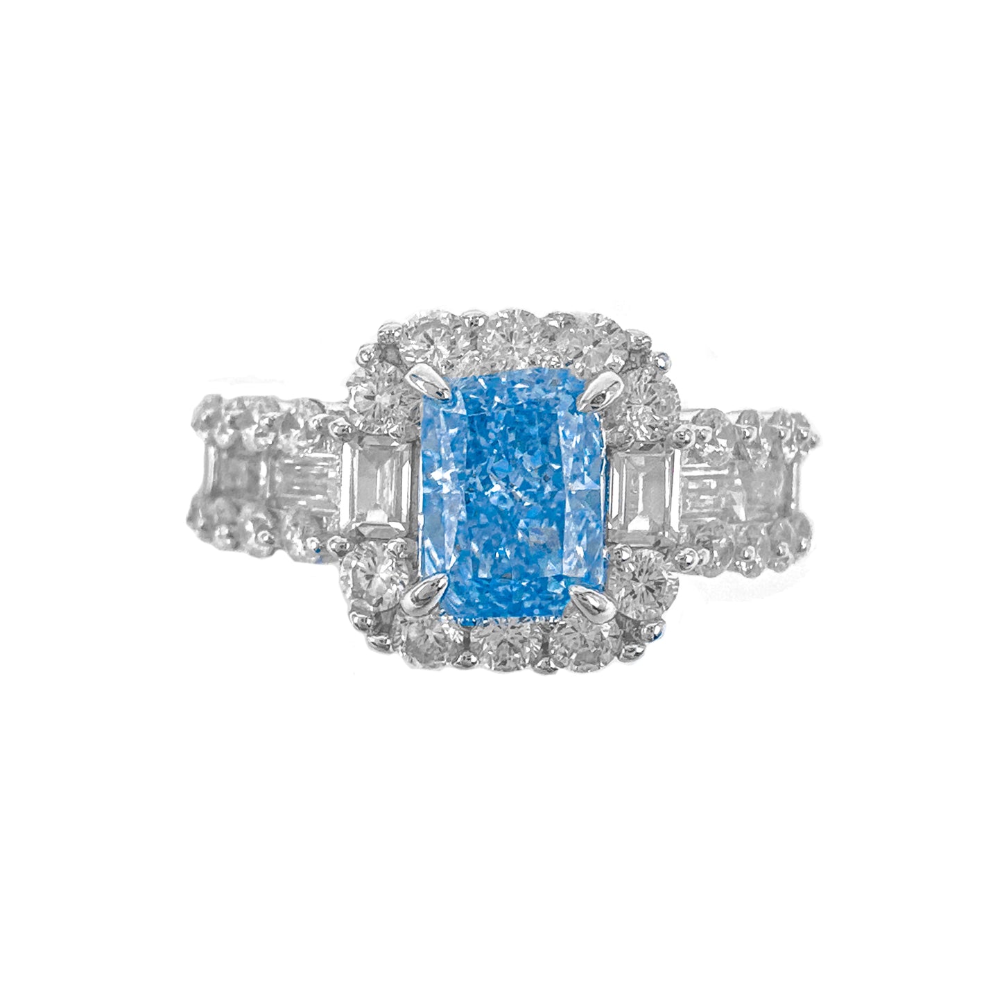 Colored Ice Cut Baguette Ring