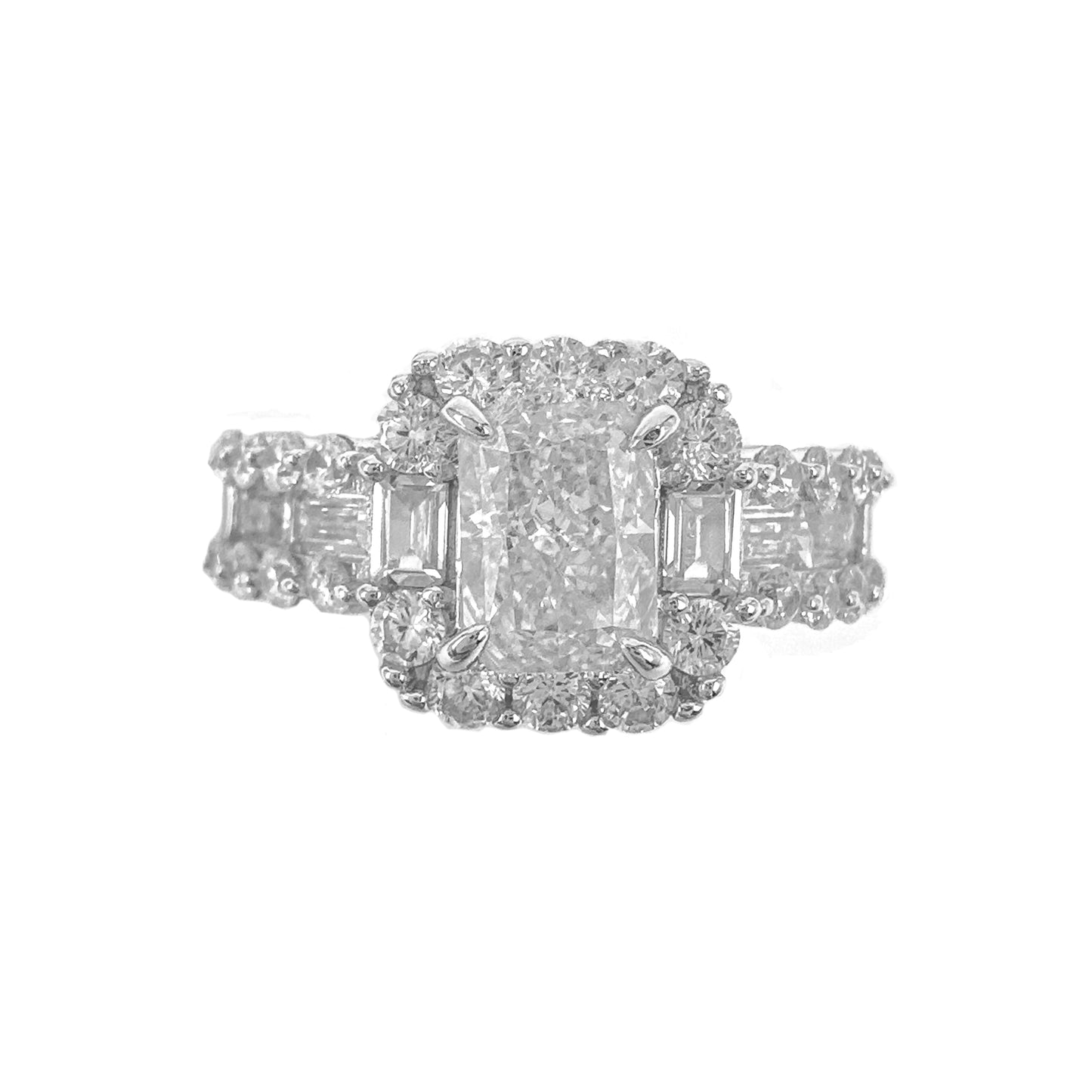 Colored Ice Cut Baguette Ring