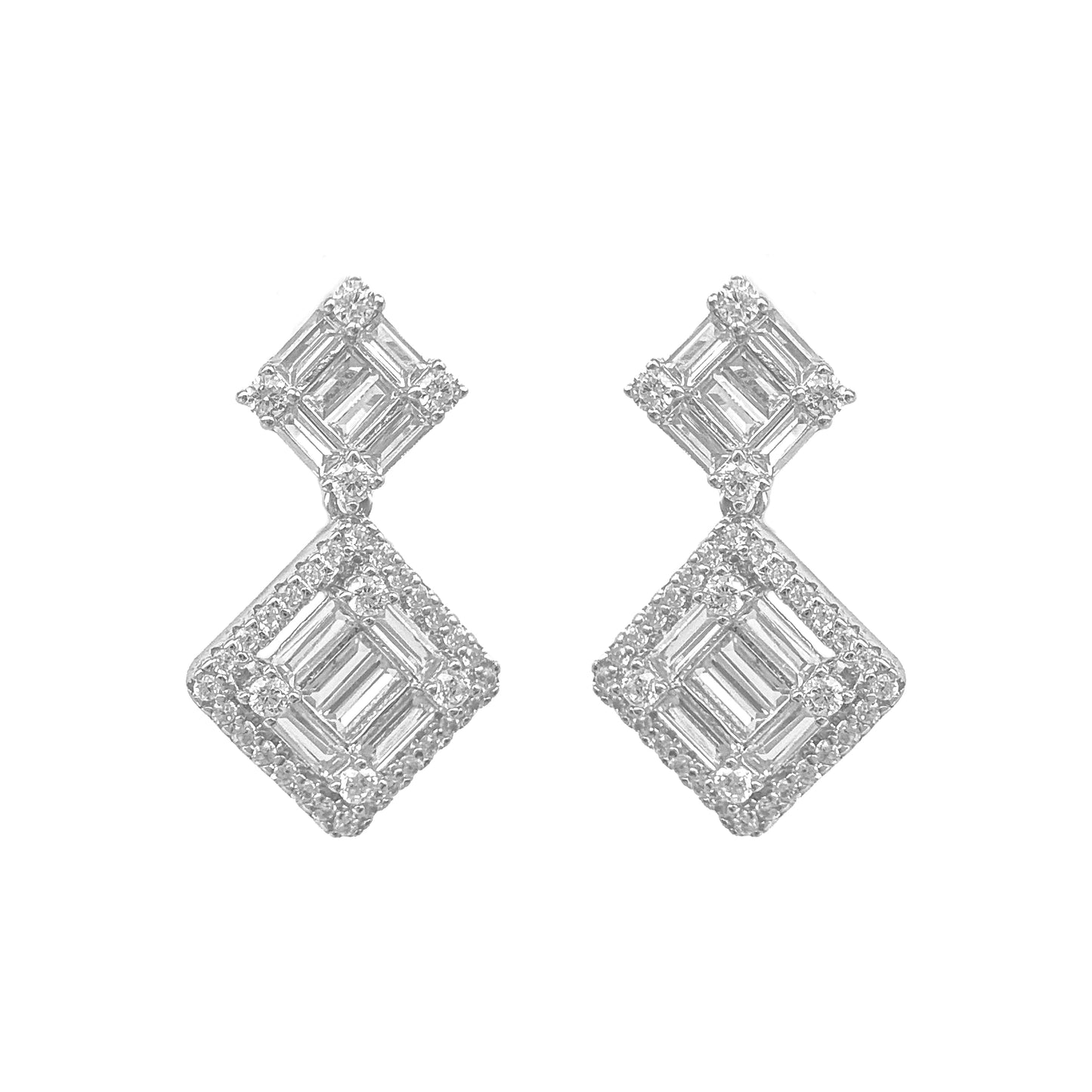 Double Square Baguette Earring