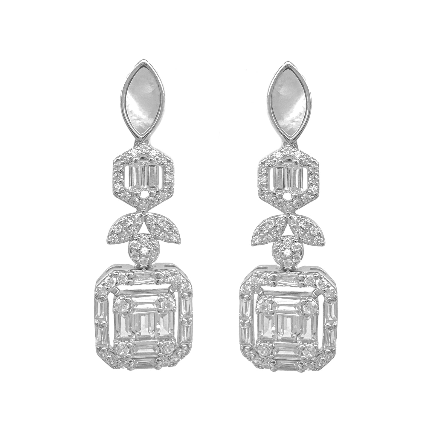Mother of Pearl Baguette Earring