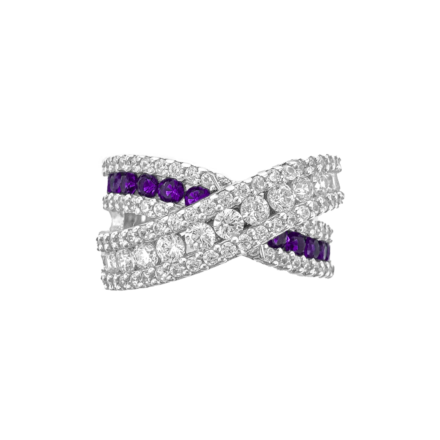 Double Purple Cross Ring