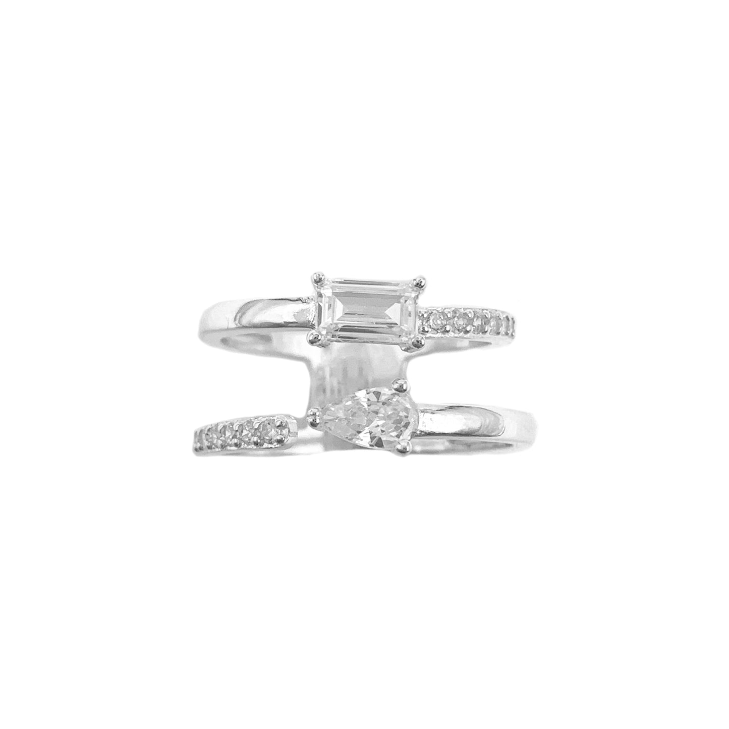 Drop Baguette Pinky Finger Ring