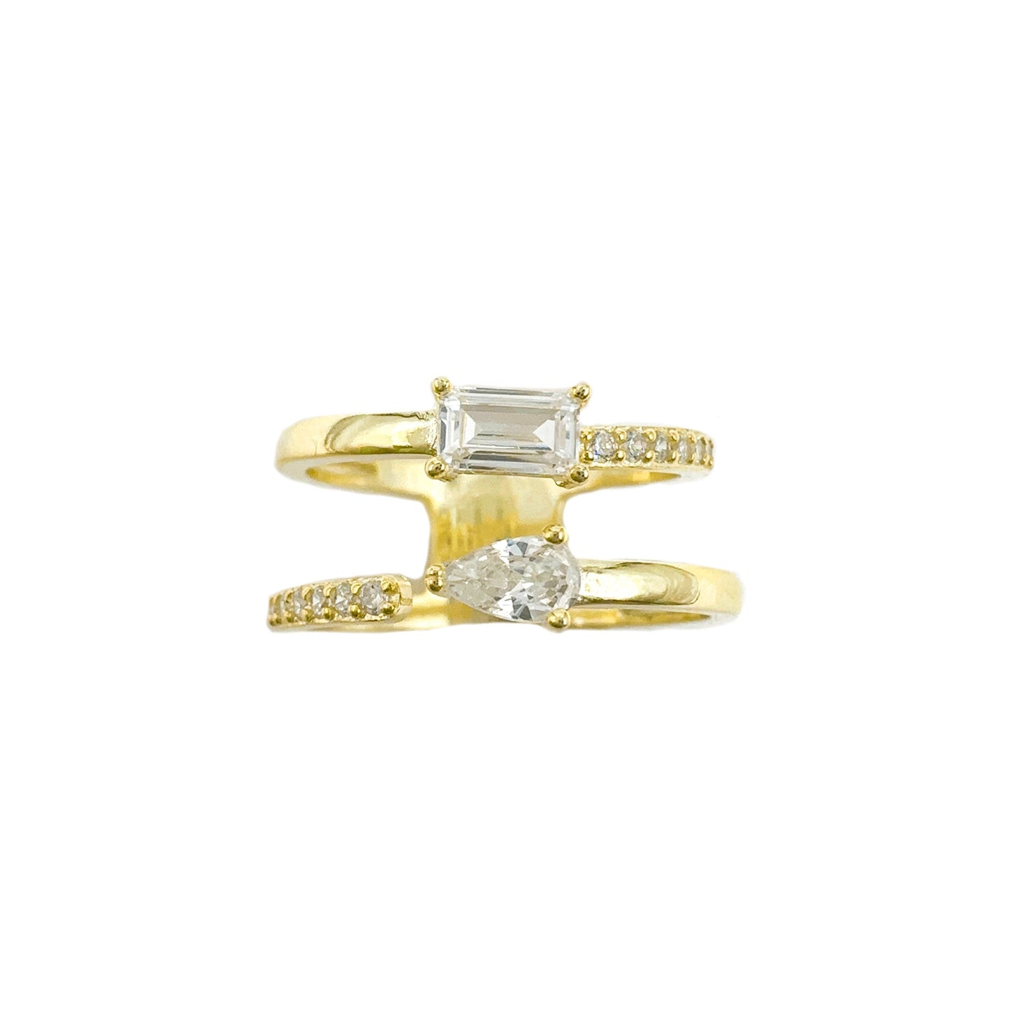 Drop Baguette Pinky Finger Ring