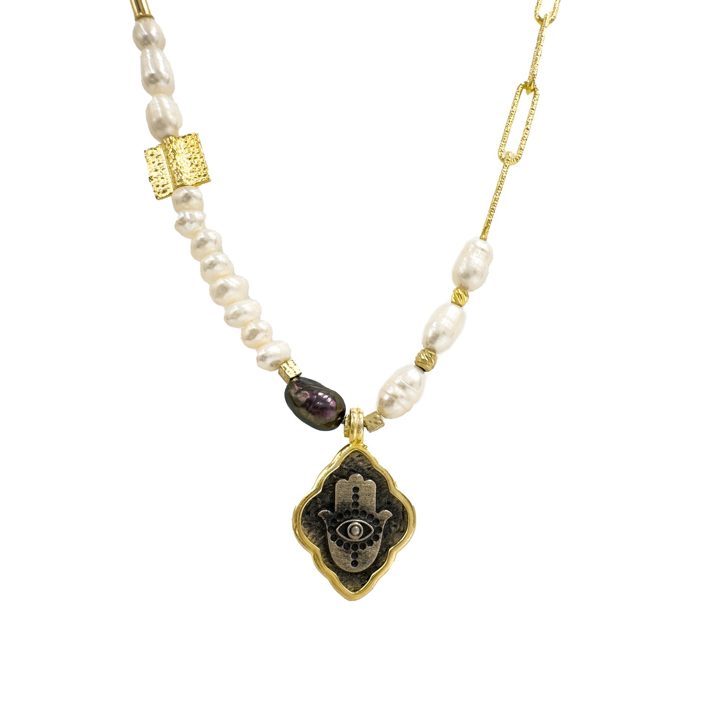 Hand Figure Pearl Necklace