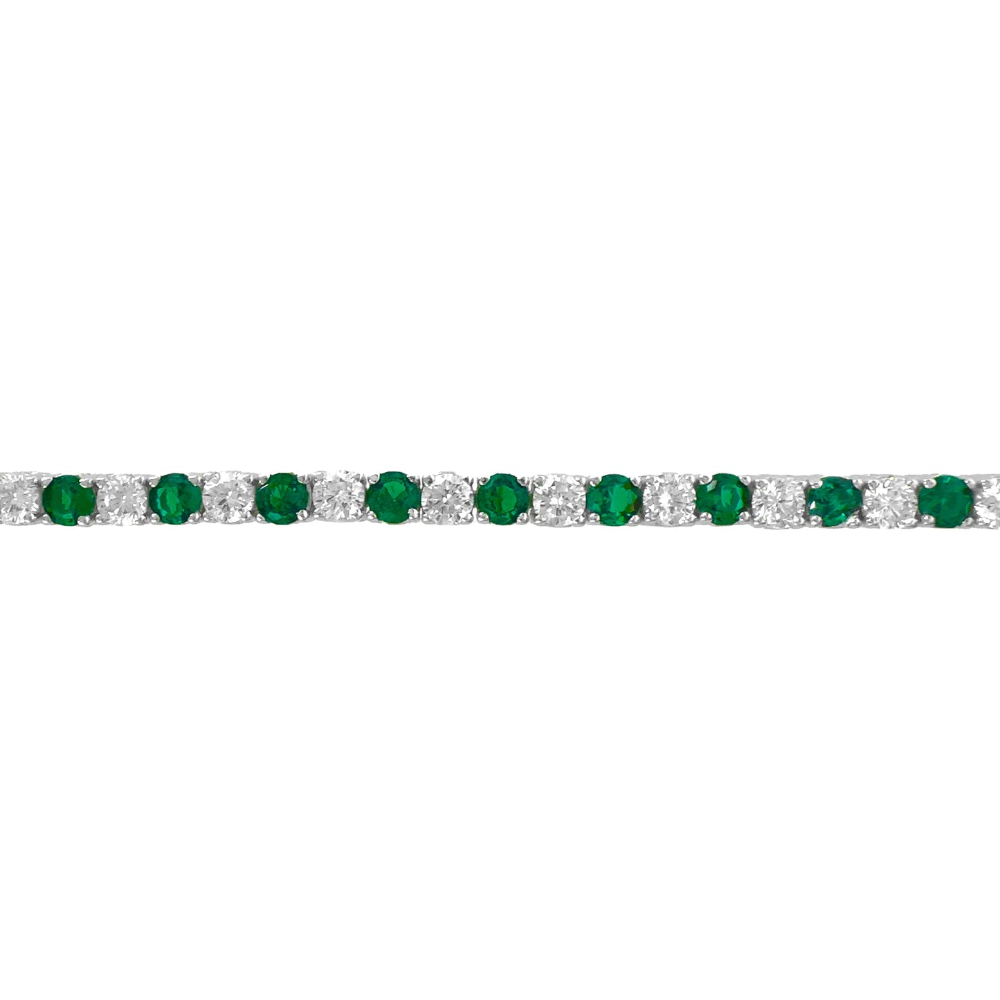 Two and a half mm Green Stone Tennis Bracelet