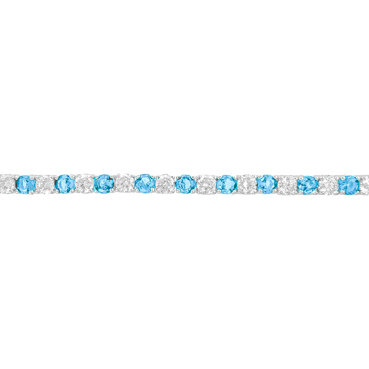 Two and a half mm Aqua Stone Tennis Bracelet