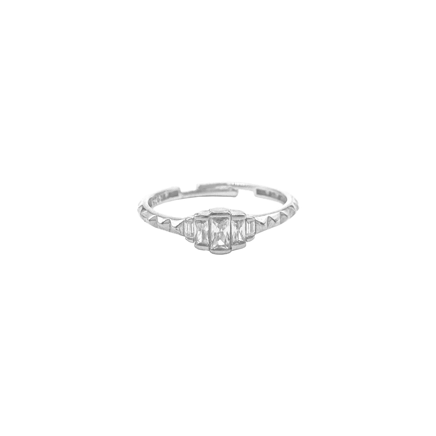 Minimal Stair Baguette Ring