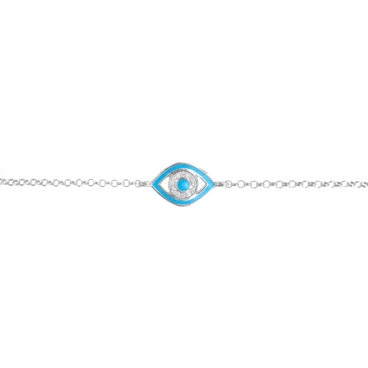 Blue Enameled Stone Eye Bracelet
