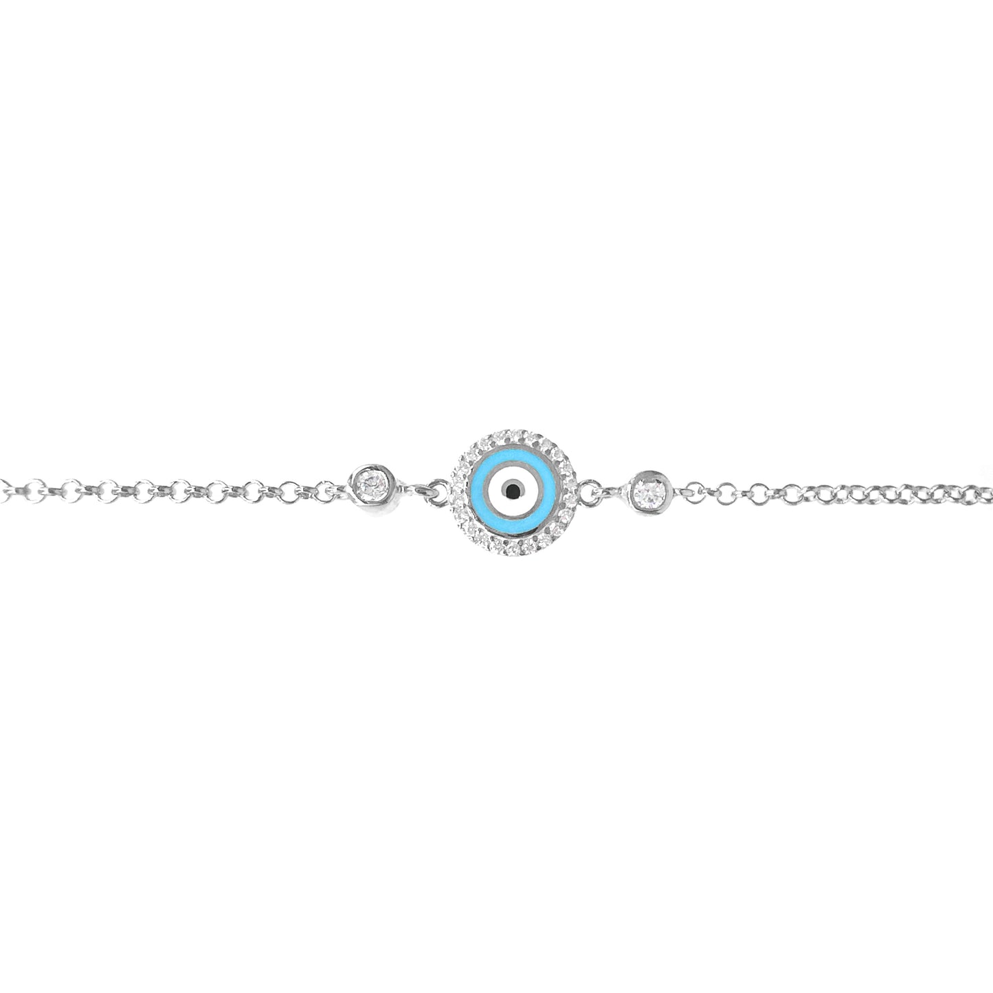 Blue Enameled Stone Evil Eye Bracelet