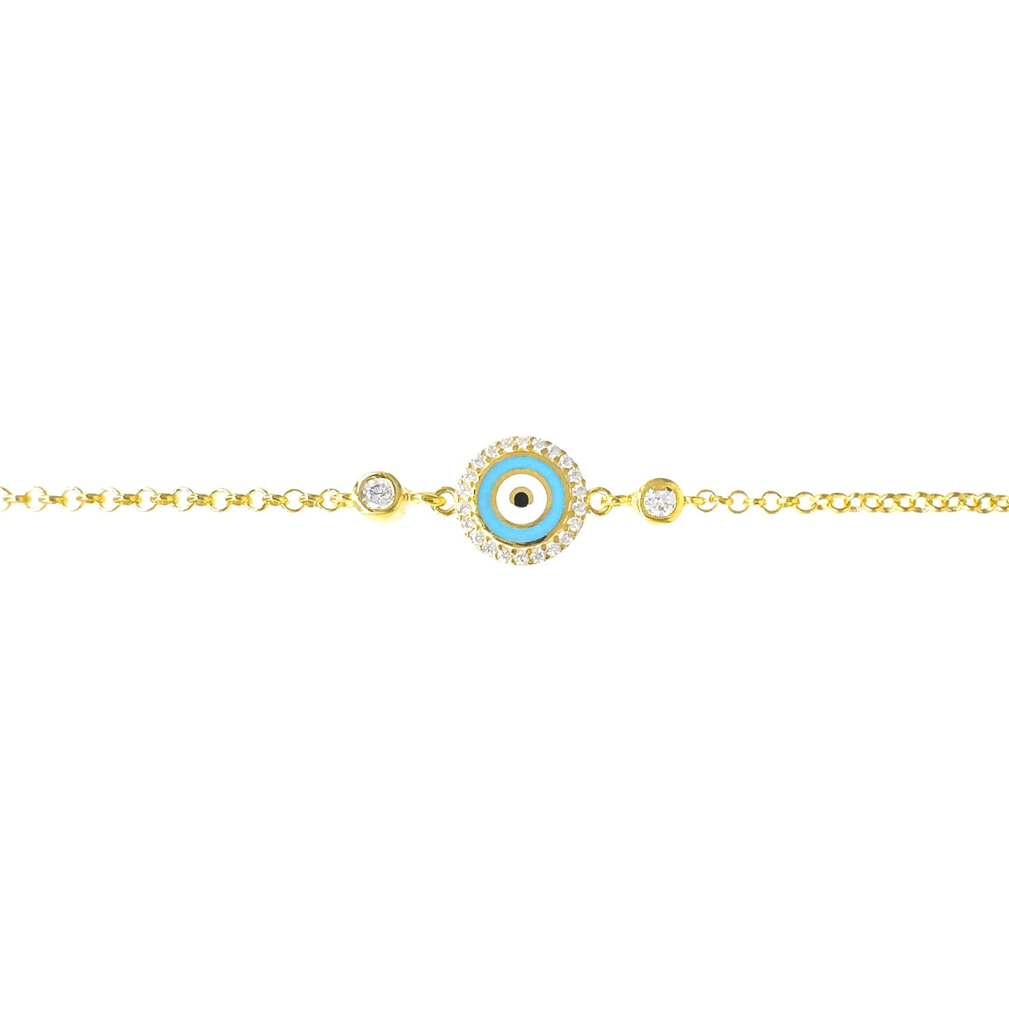 Blue Enameled Stone Evil Eye Bracelet