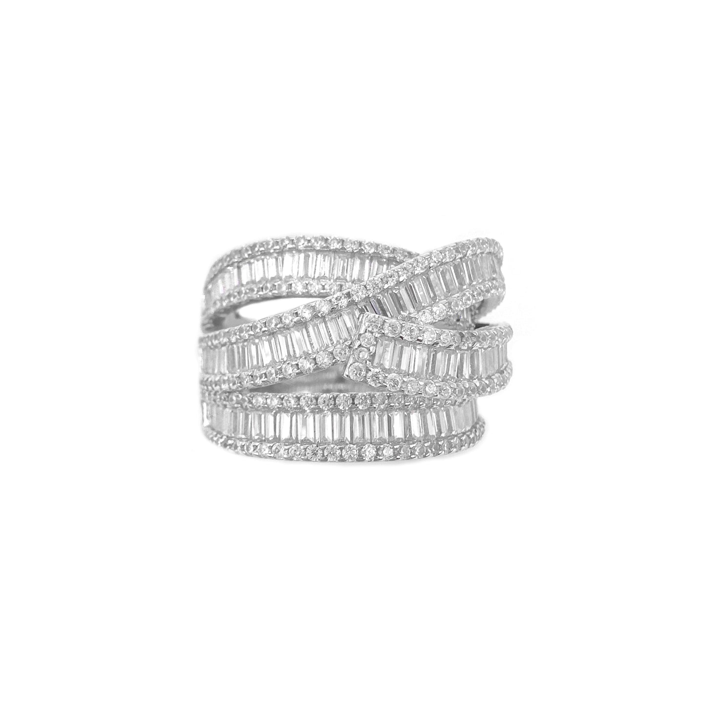 Cross Baguette Ring