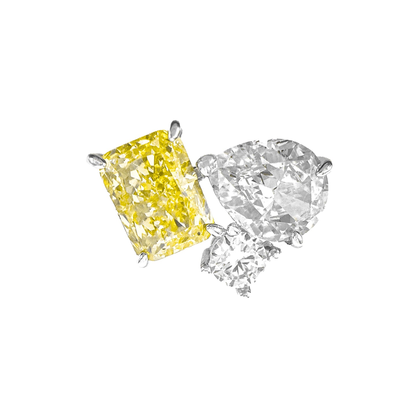 Colored & White Ice Cut Ring