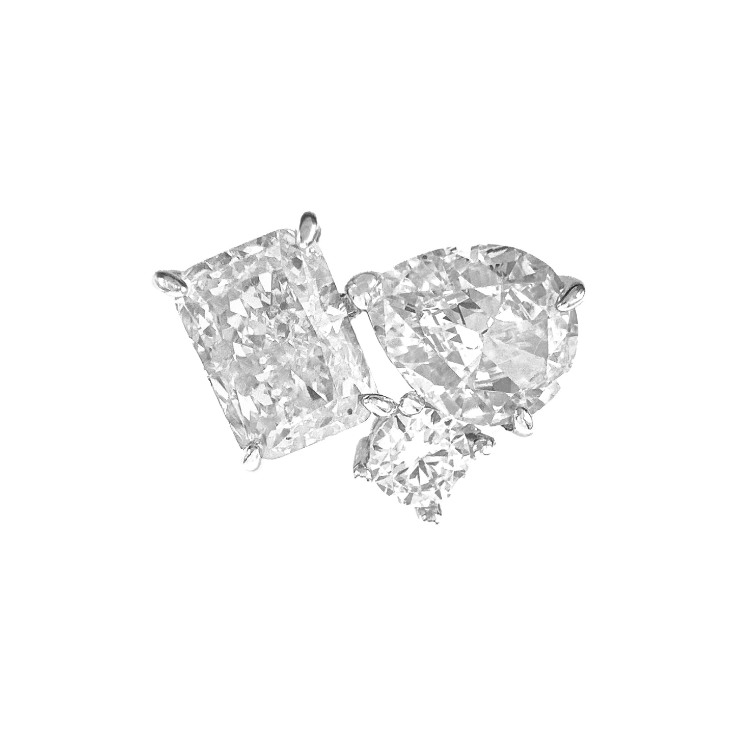 Colored & White Ice Cut Ring