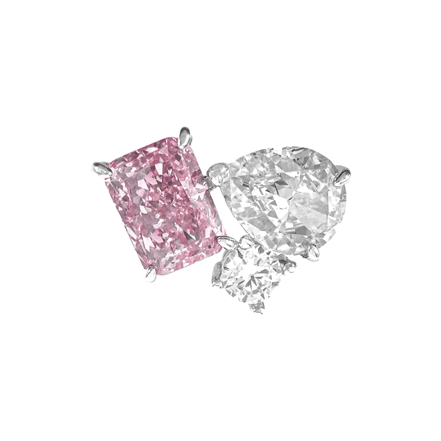 Colored & White Ice Cut Ring