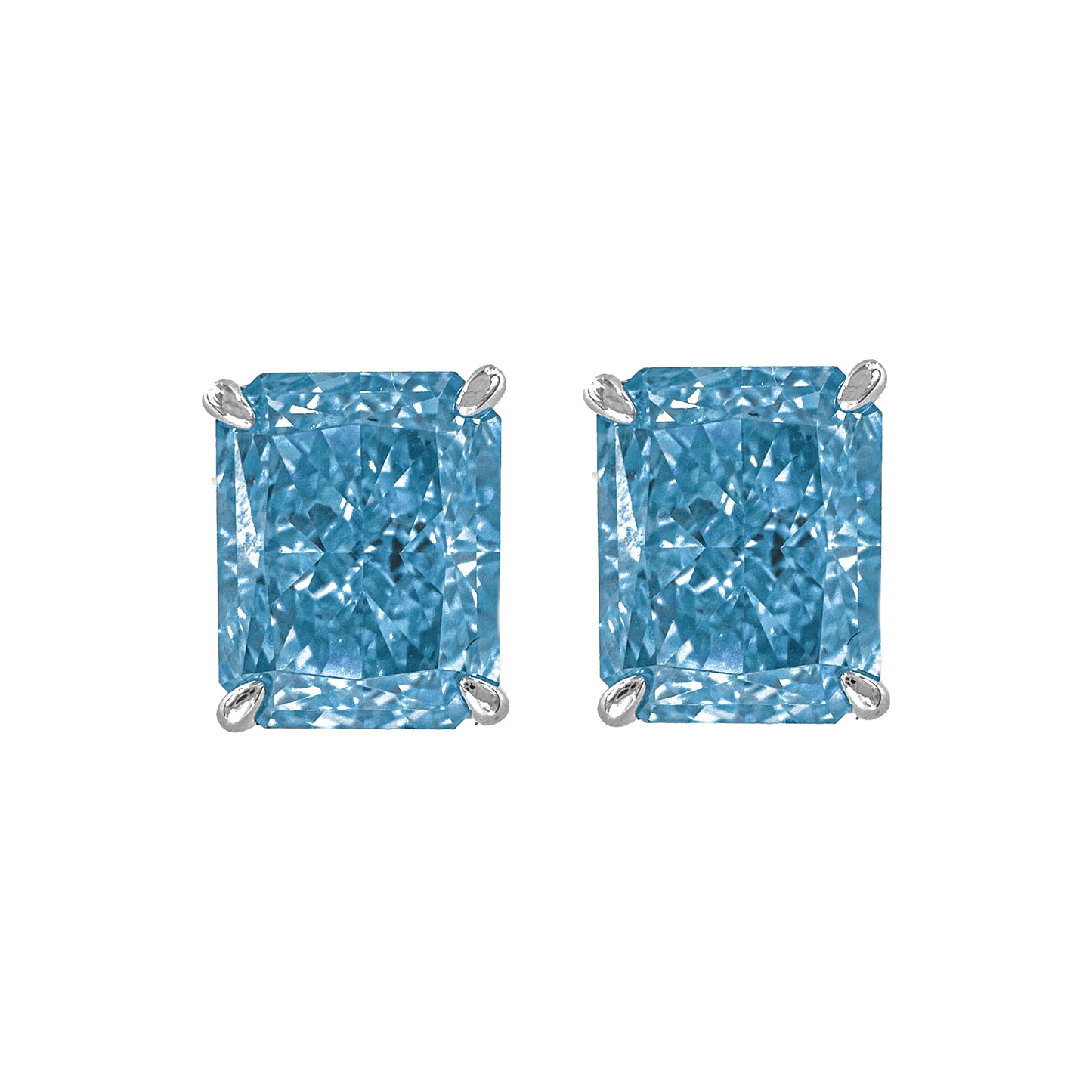 Colored Ice Cut Emerald Earring