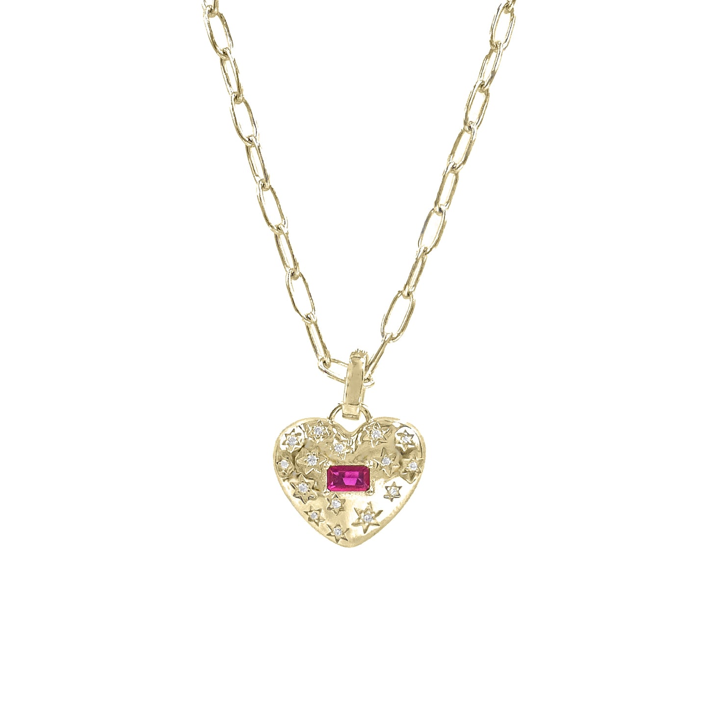 Paperclip Chain Heart Necklace