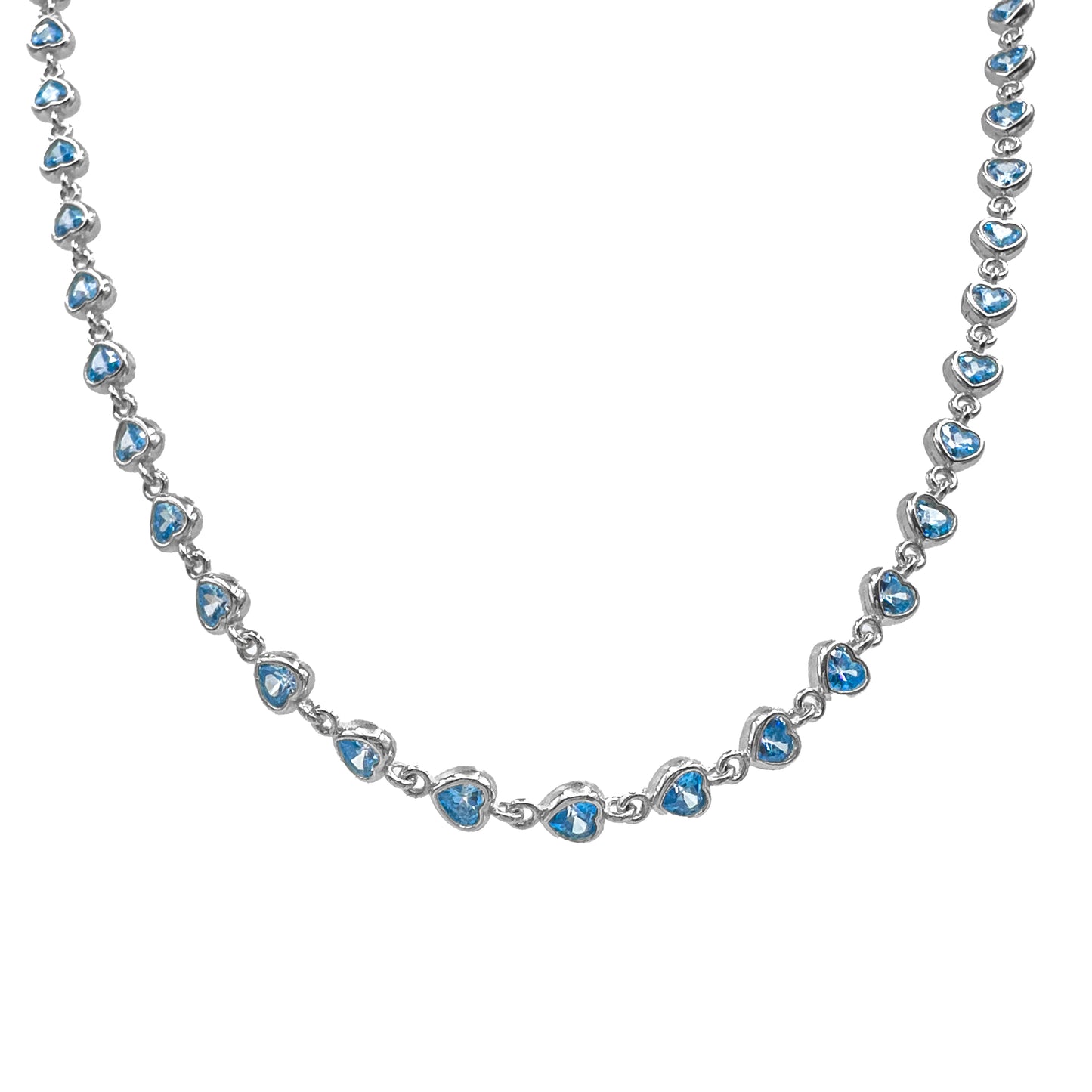 Blue Heart Chocker Necklace