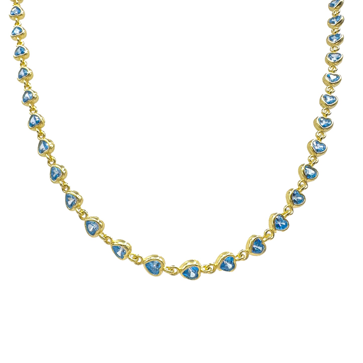 Blue Heart Chocker Necklace