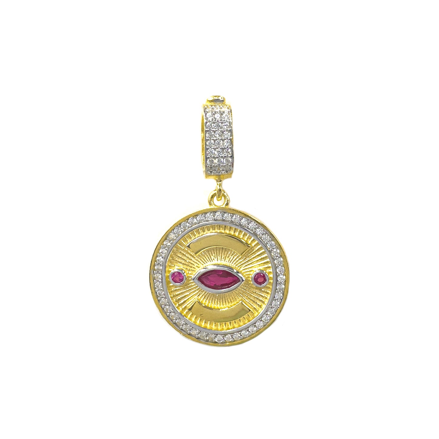 Colorful Stone Medallion Pendant / Charm