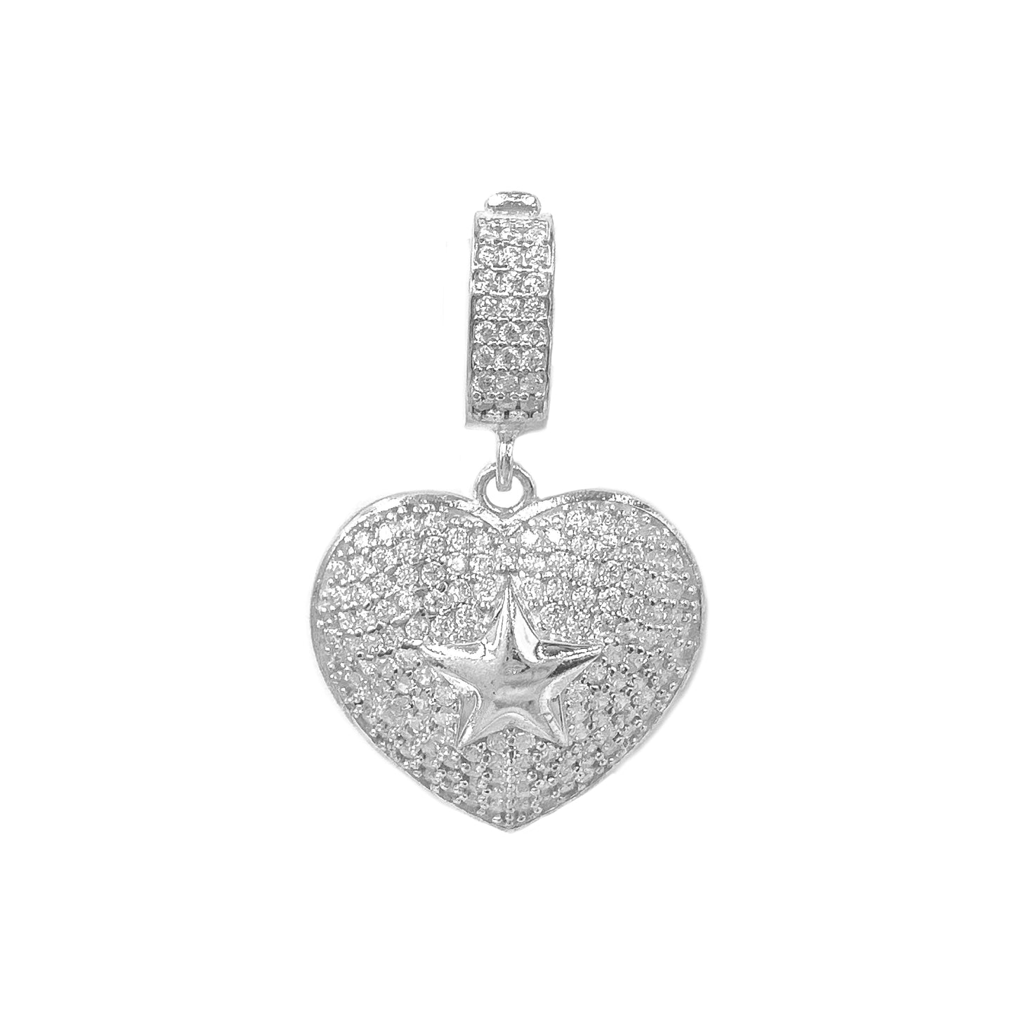 Heart Pendant with Star in the Middle / Charm