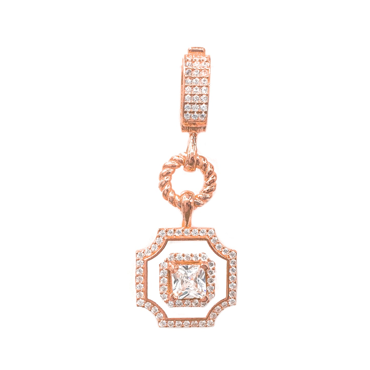 White Enamel Stone Pendant / Charm
