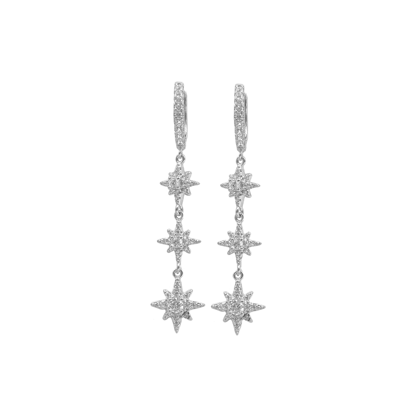 Dangling Star Hoop Earrings