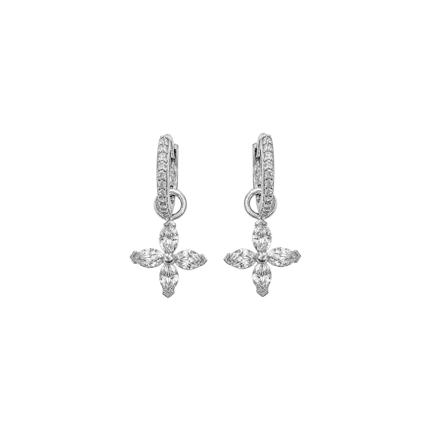 Marquise Stone Hoop Earrings