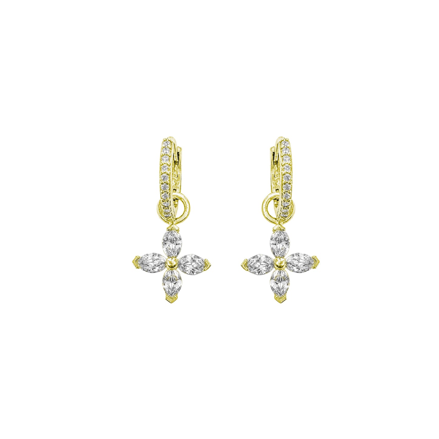 Marquise Stone Hoop Earrings