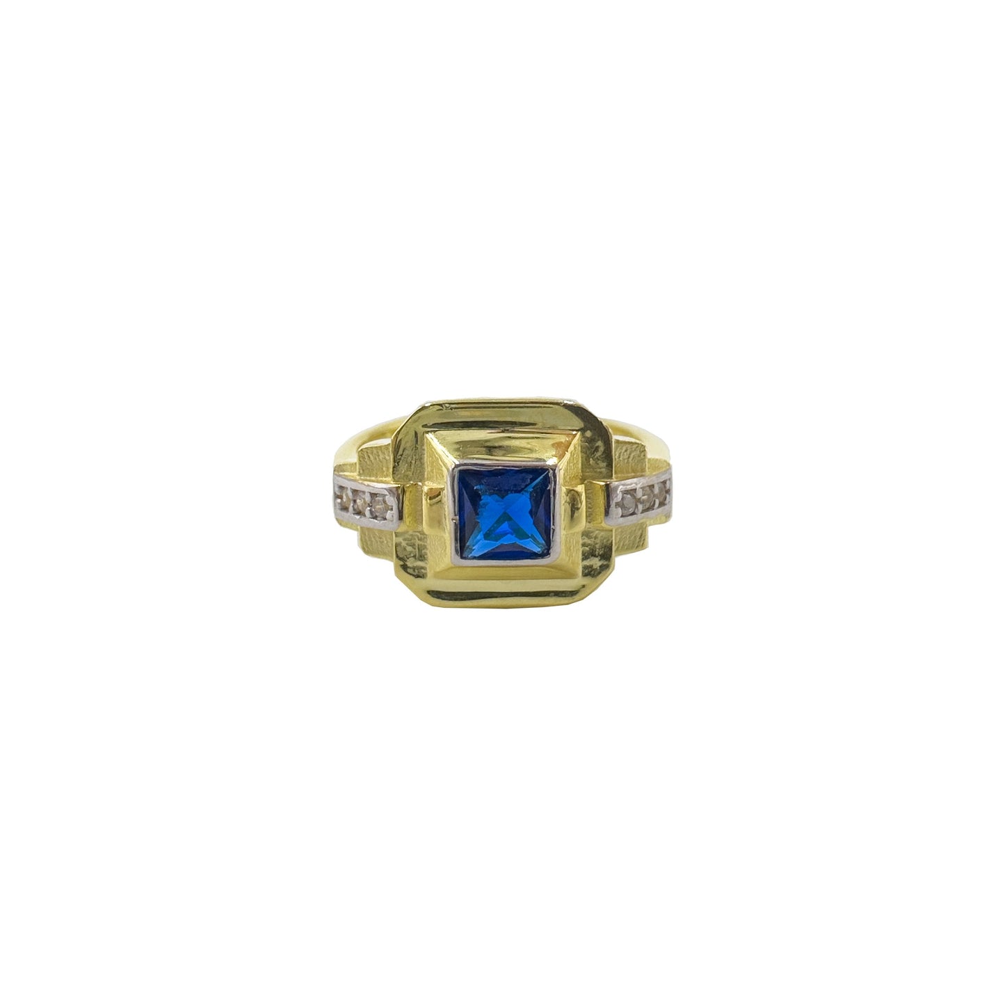 Blue Square Stone Vintage Ring