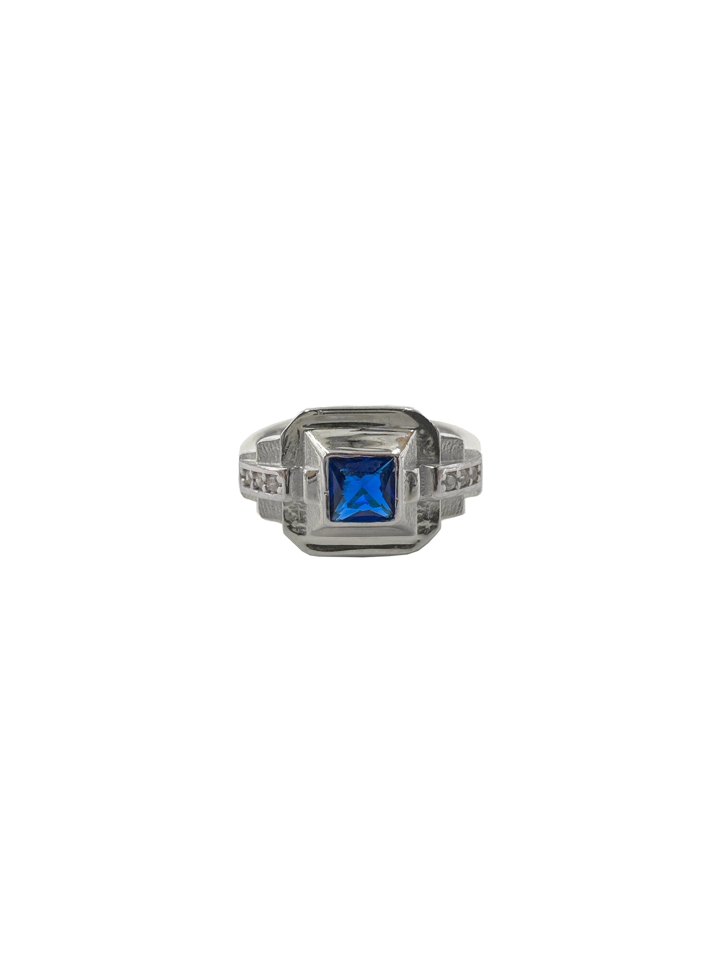 Blue Square Stone Vintage Ring